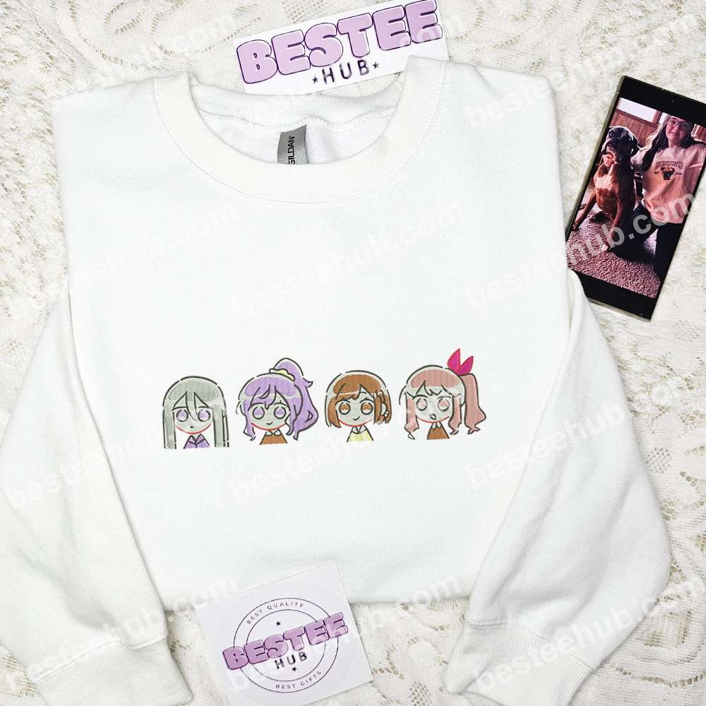 Cute Chibi Anime Girls Embroidered Shirt