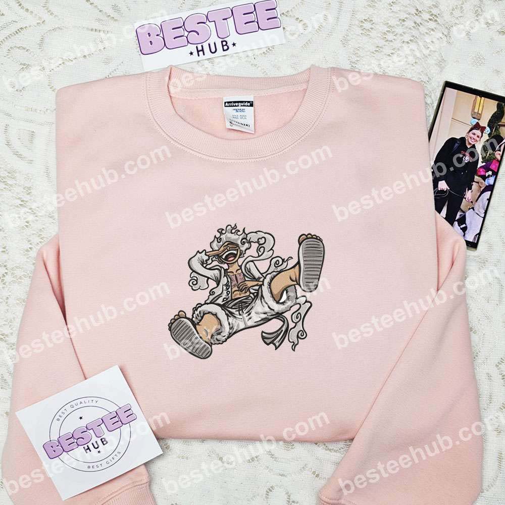 Gear 5 Luffy One Piece Anime Embroidered Shirt 2