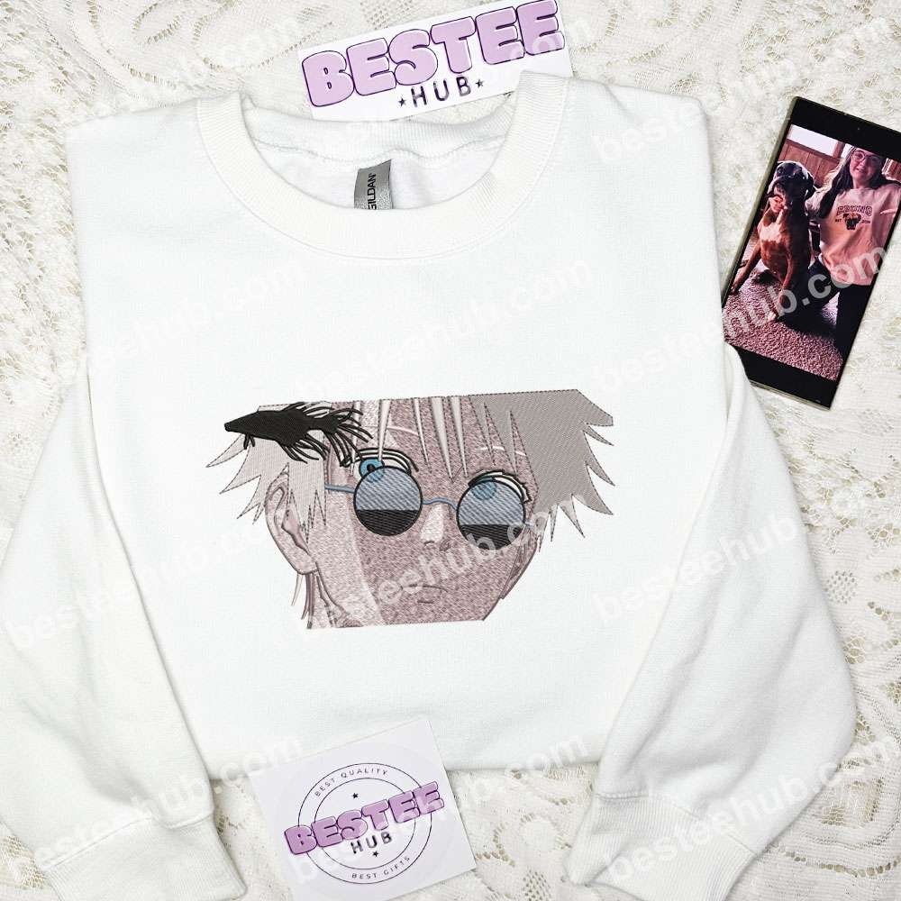 Gojo Eyeglasses Jujutsu Kaisen Anime Embroidered Shirt