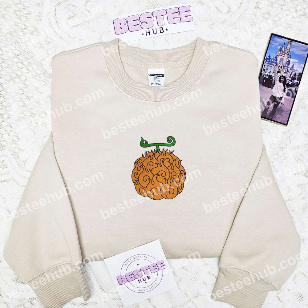 Mera Mera No Mi Fruit One Piece Anime Embroidered Shirt