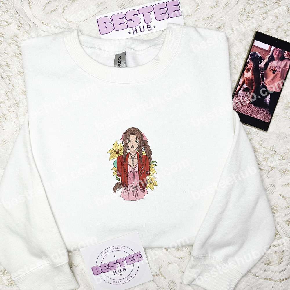 Aerith Final Fantasy Video Game Characters Embroidered Shirt