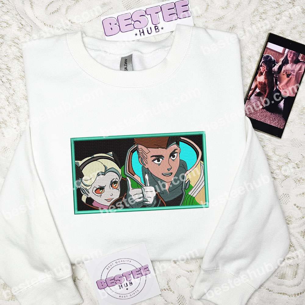 David And Rebecca Cyberpunk Anime Embroidered Shirt