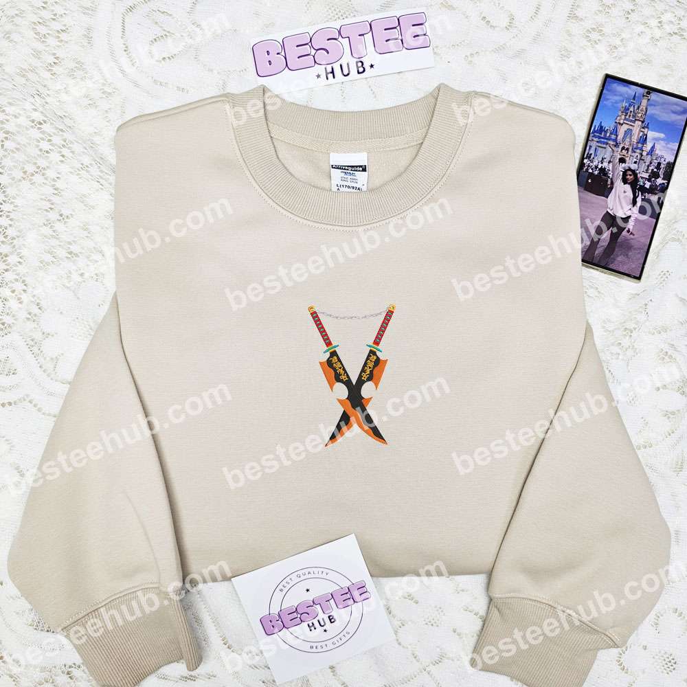 Demon Slayer Swords Kimetsu No Yaiba Anime Embroidered Shirt