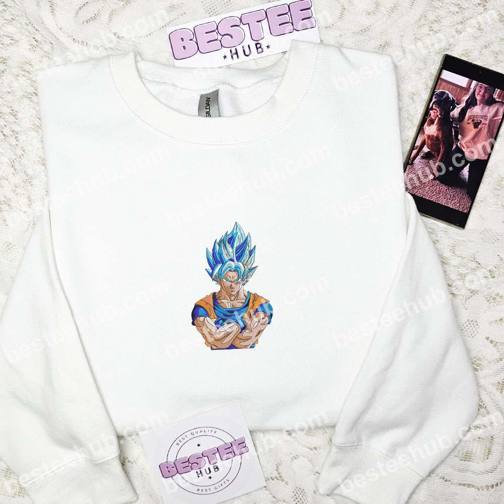 Goku Super Saiyan Blue Dragon Ball Anime Embroidered Shirt