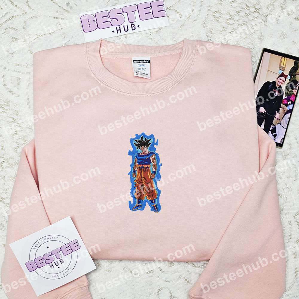 Goku Super Saiyan Blue Dragon Ball Anime Embroidered Shirt 2