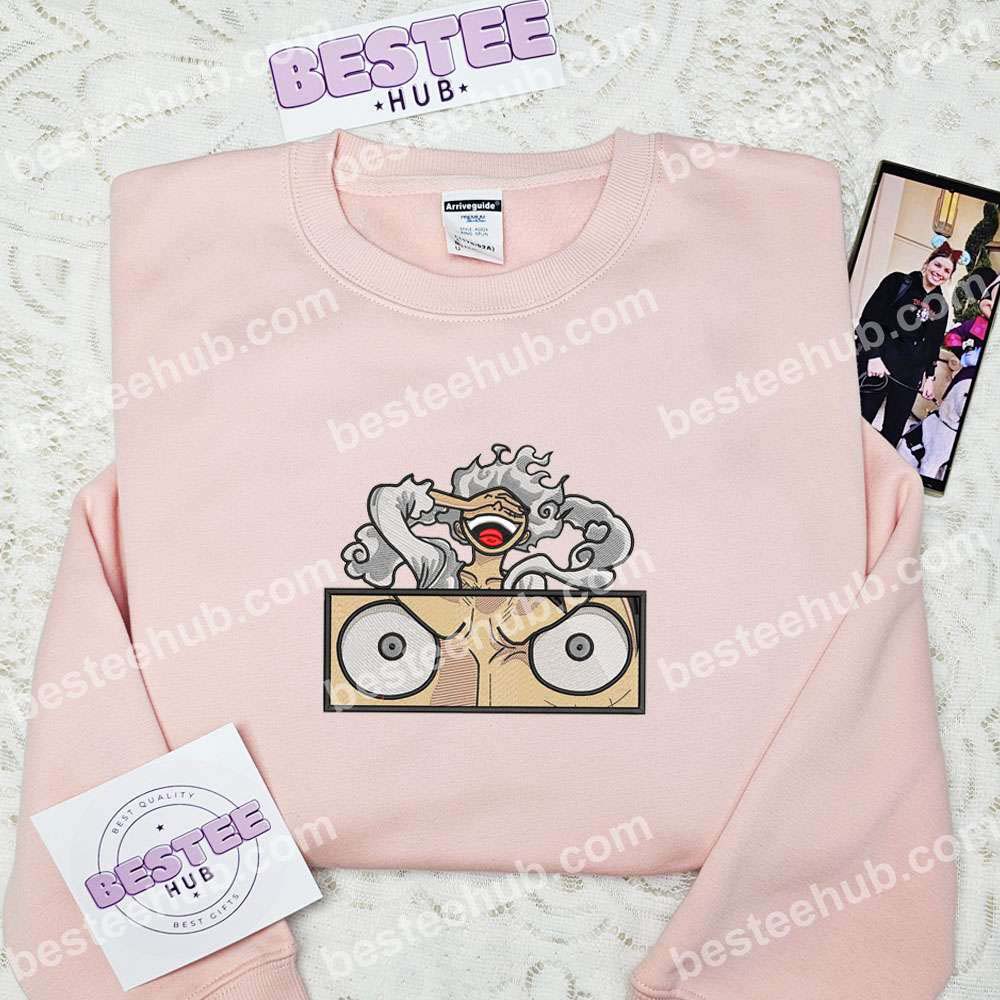Luffy Gear 5 Eyes One Piece Anime Embroidered Shirt 2