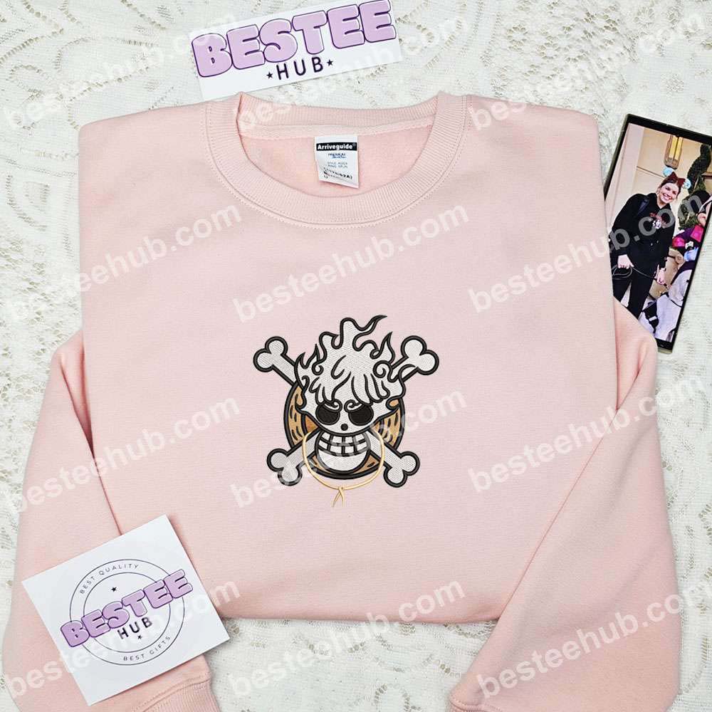 Luffy Gear 5 Jolly Roger One Piece Anime Embroidered Shirt