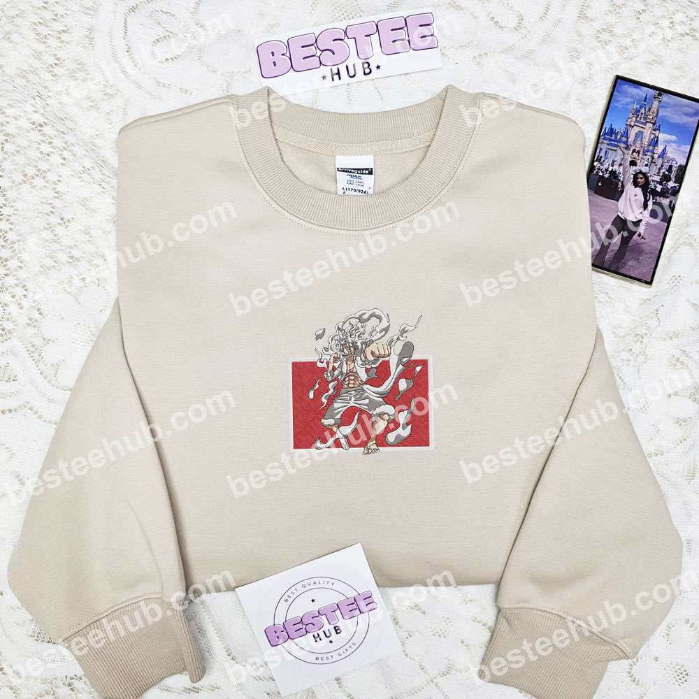 Luffy Gear 5 One Piece Anime Embroidered Shirt 4
