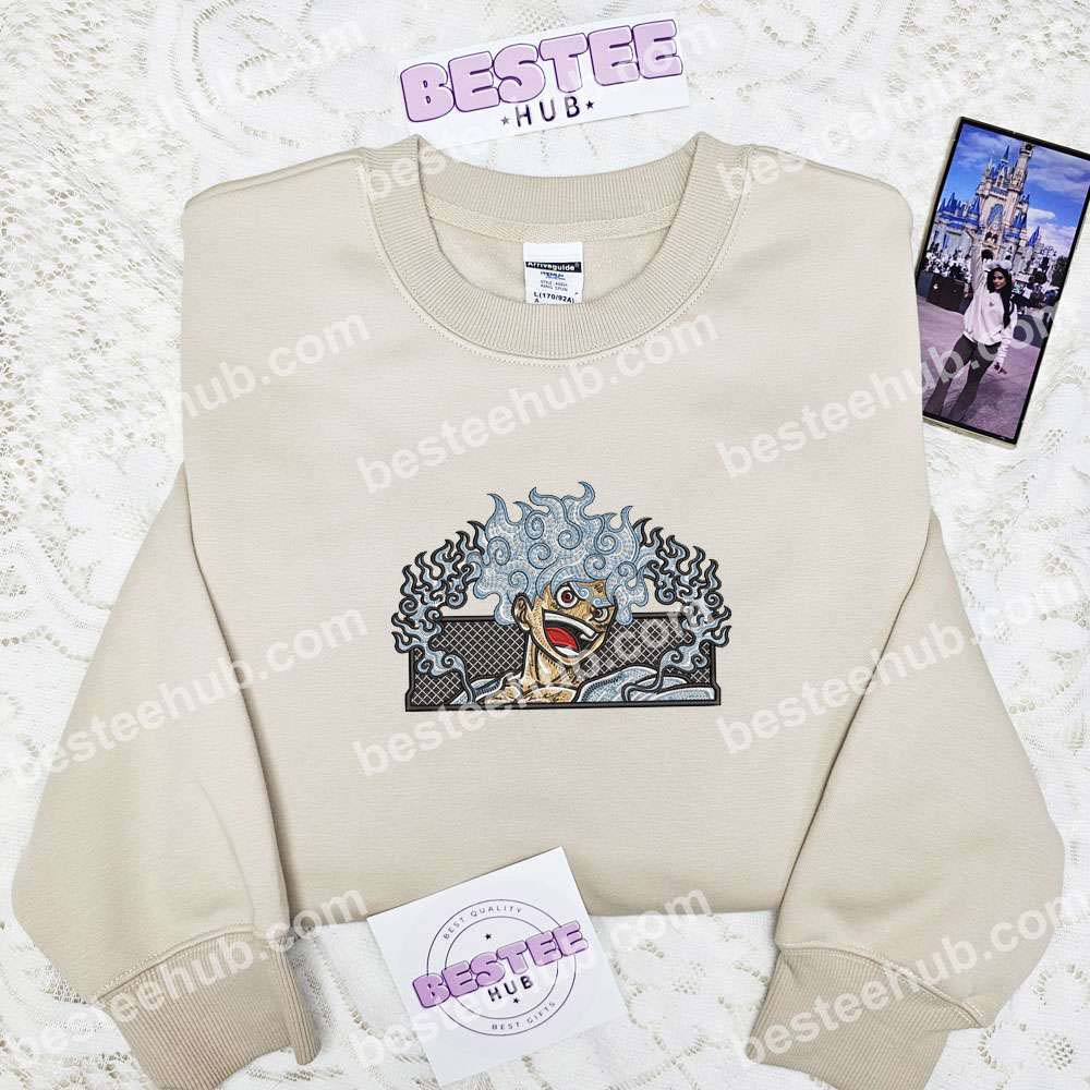 Luffy Gear 5 One Piece Anime Embroidered Shirt 2