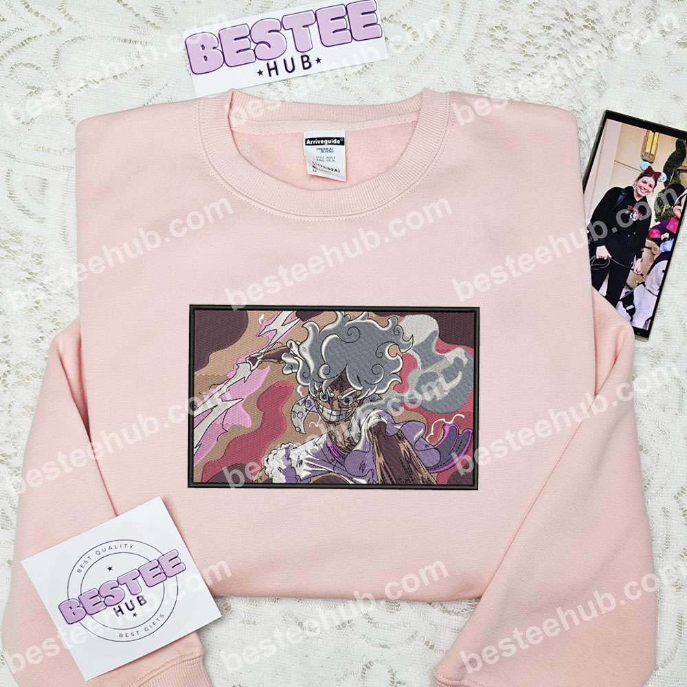 Luffy Gear 5 One Piece Anime Embroidered Shirt 5