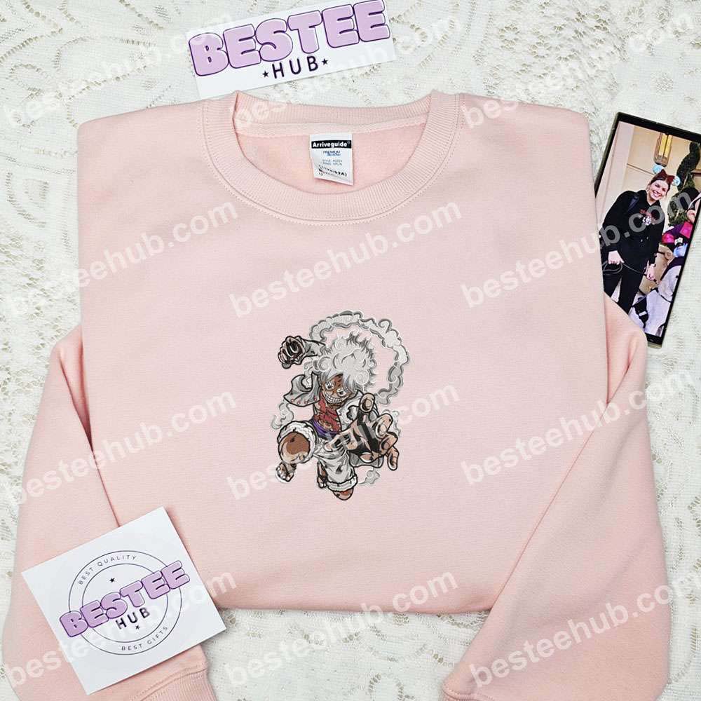 Luffy Gear 5 One Piece Anime Embroidered Shirt 3