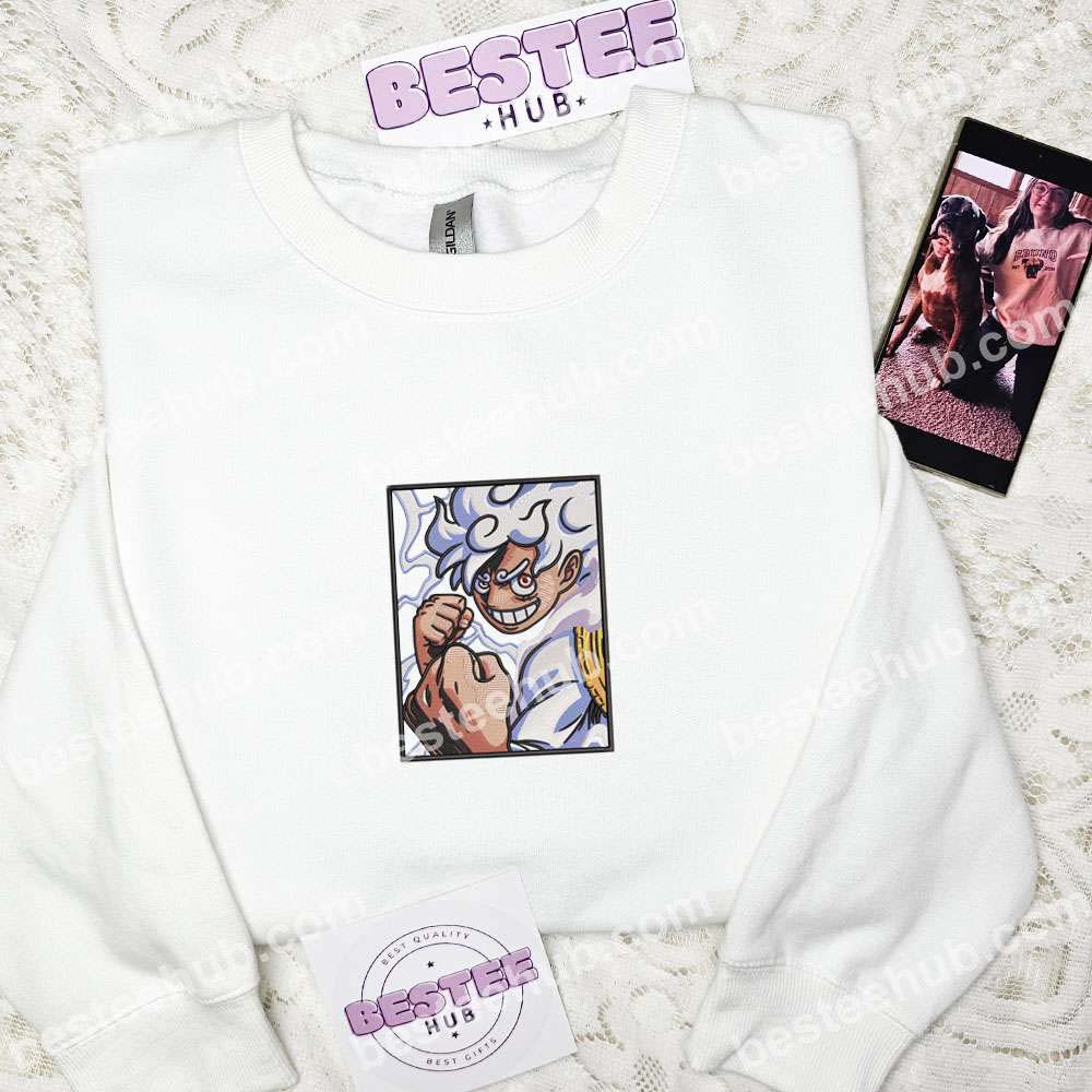 Luffy Gear 5 One Piece Anime Embroidered Shirt