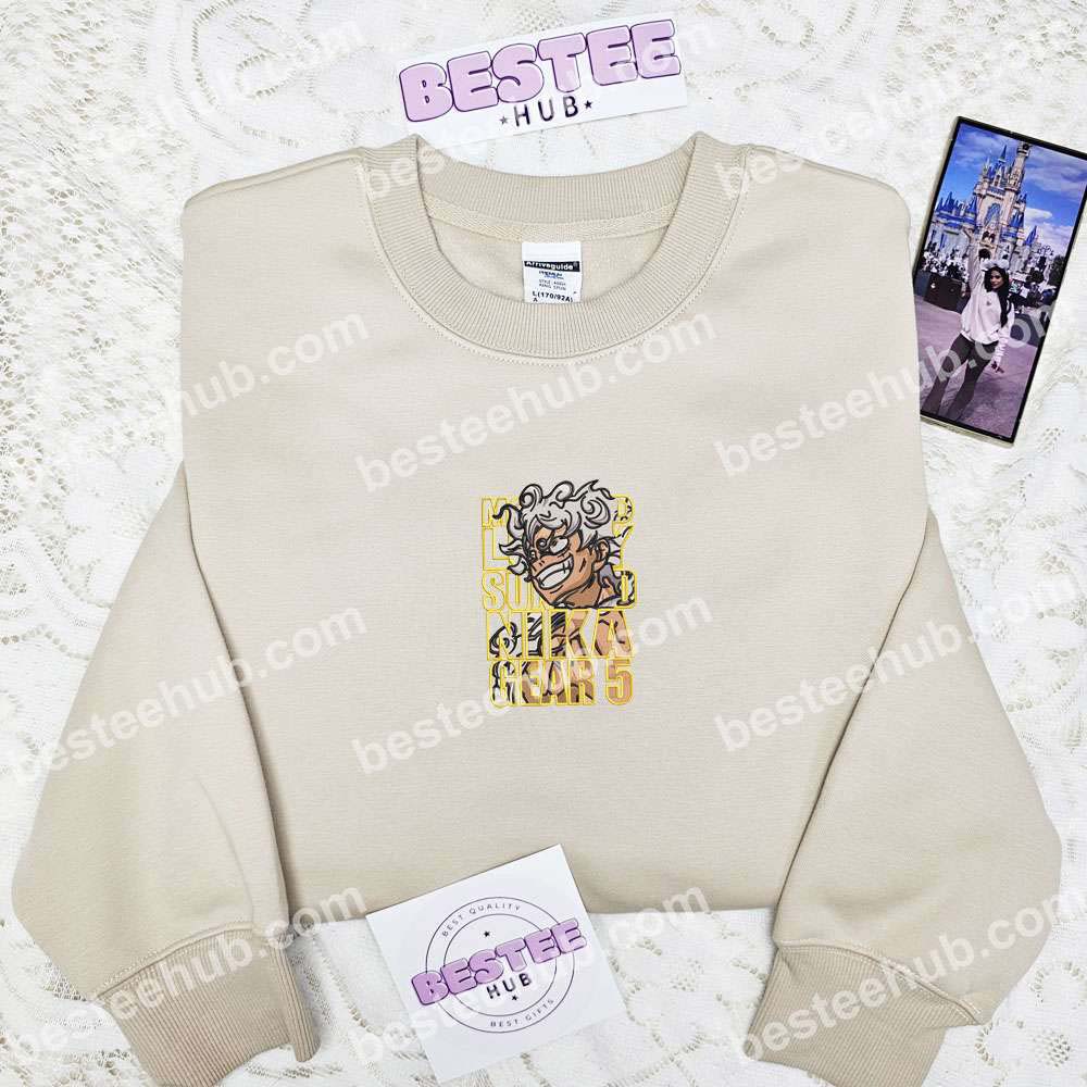 Luffy Nika Gear 5 One Piece Anime Embroidered Shirt