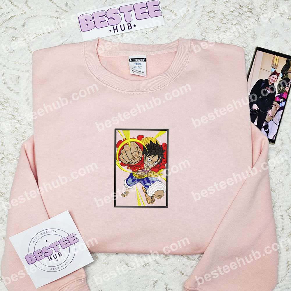 Luffy Punch One Piece Anime Embroidered Shirt