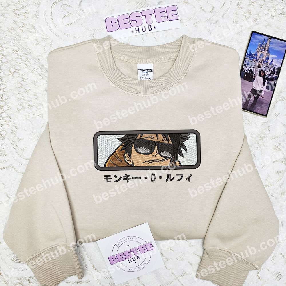 Luffy Thug Life One Piece Anime Embroidered Shirt