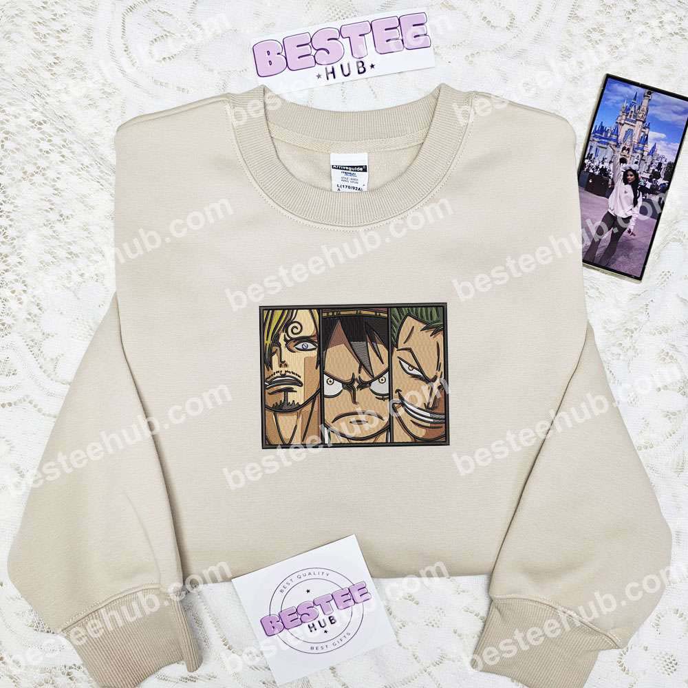 Sanji Luffy Zoro One Piece Anime Embroidered Shirt