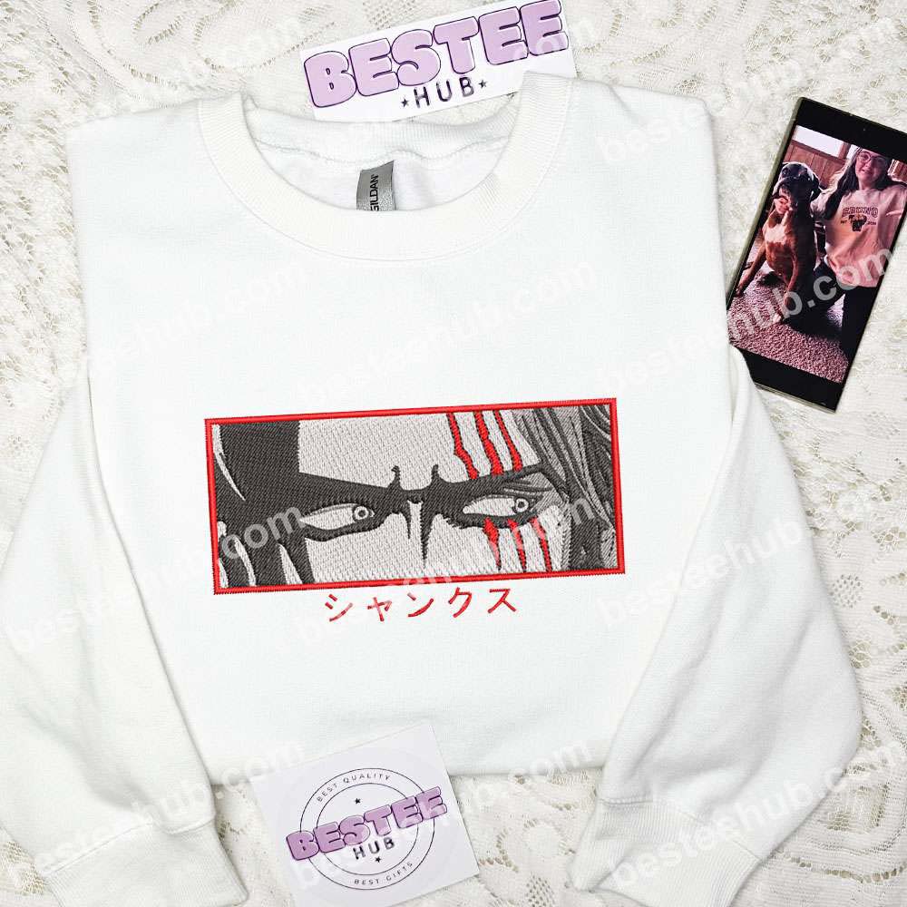 Shanks Eyes One Piece Anime Embroidered Shirt