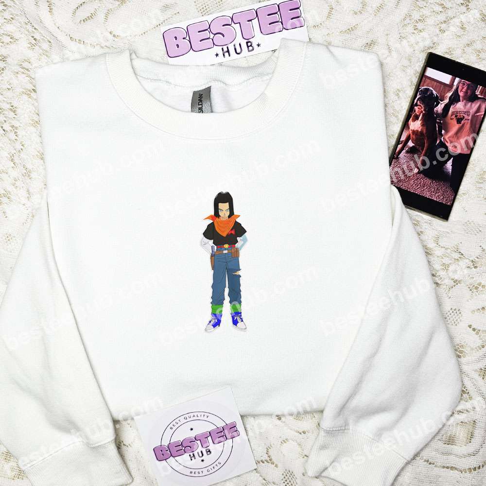 Android 17 Dragon Ball Anime Embroidered Shirt