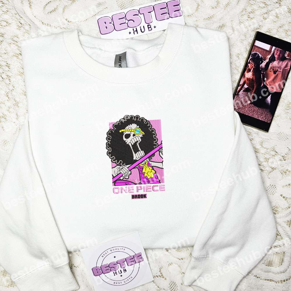 Brook One Piece Anime Embroidered Shirt 2