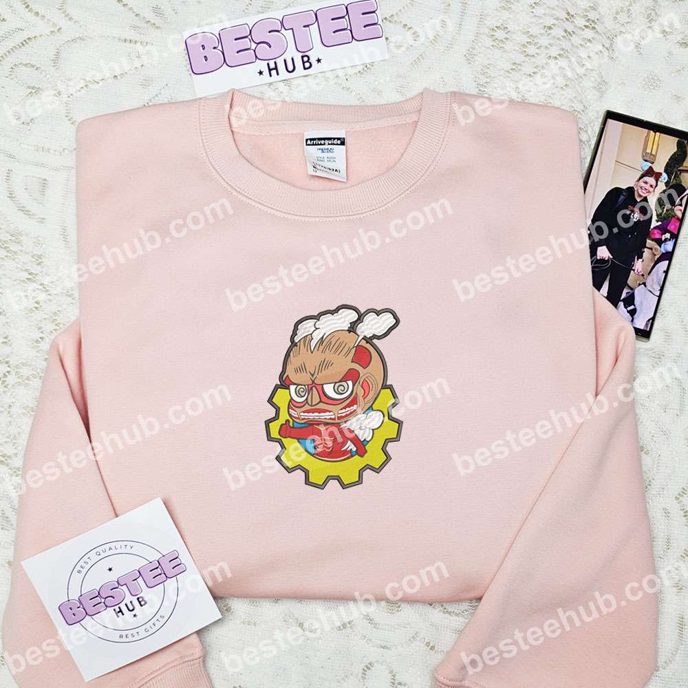 Colossal Titan Chibi Attack On Titan Anime Embroidered Shirt