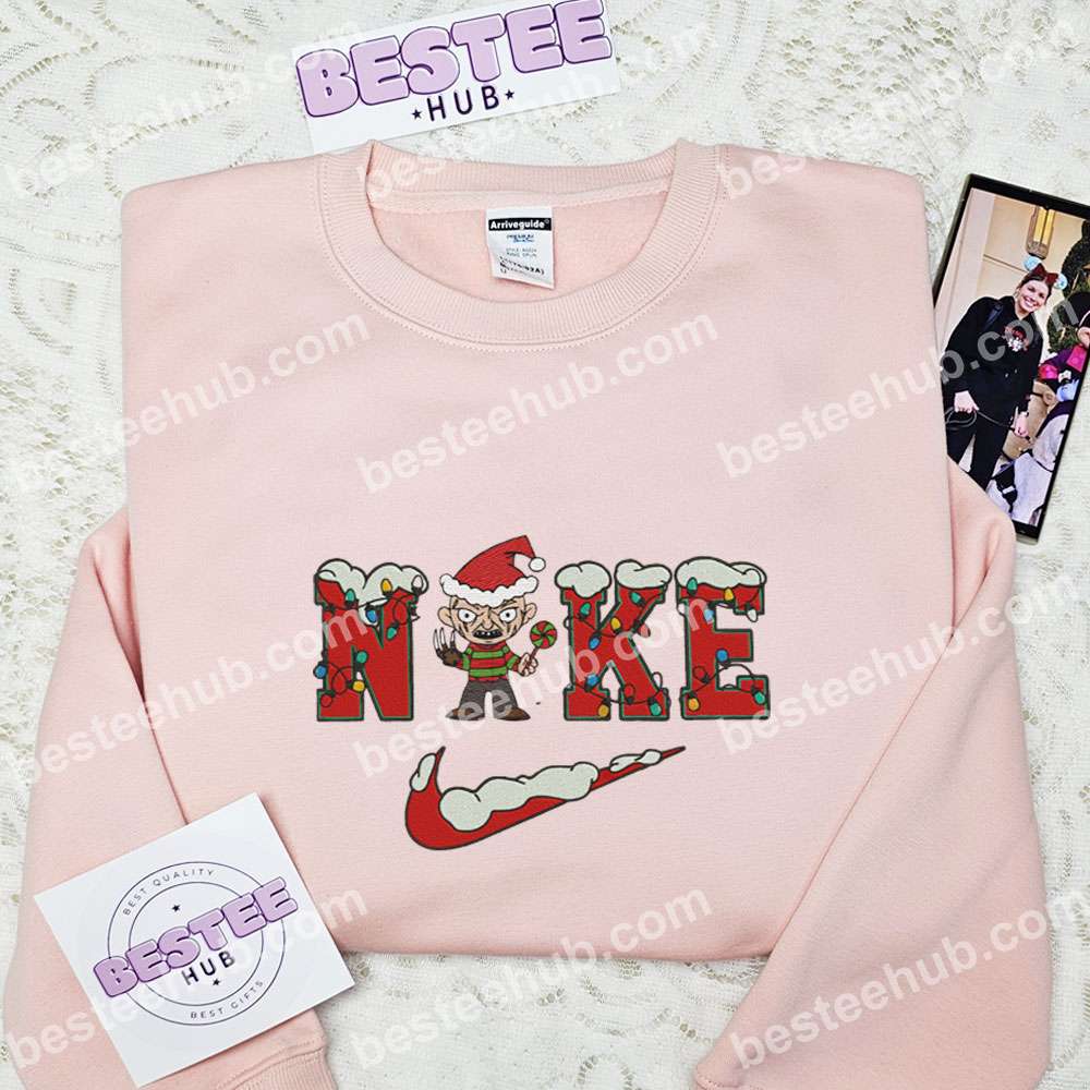 Freddy Krueger Xmas Embroidered Shirt, Halloween Embroidered T-Shirt, Christmas Embroidered Hoodie