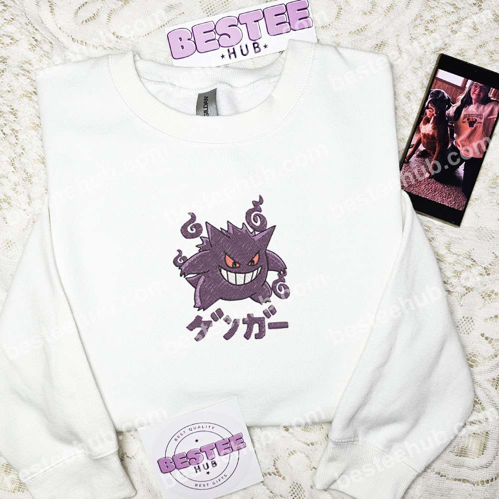 Gengar Pokemon Anime Embroidered Shirt 2