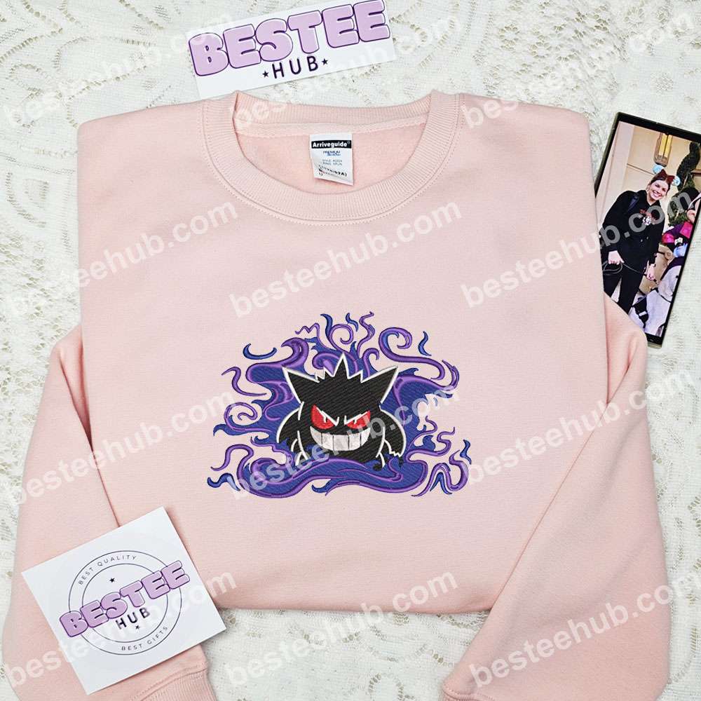 Gengar Pokemon Anime Embroidered Shirt