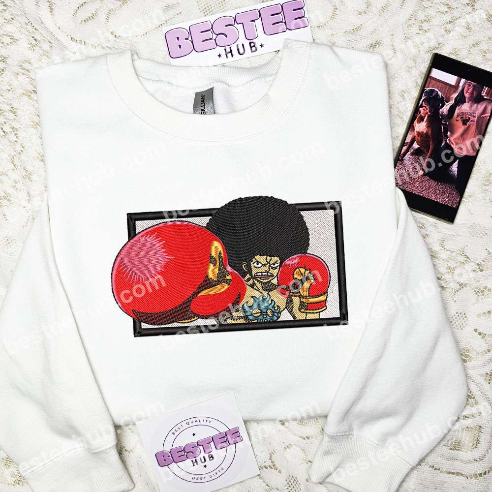 Luffy Boxing One Piece Anime Embroidered Shirt