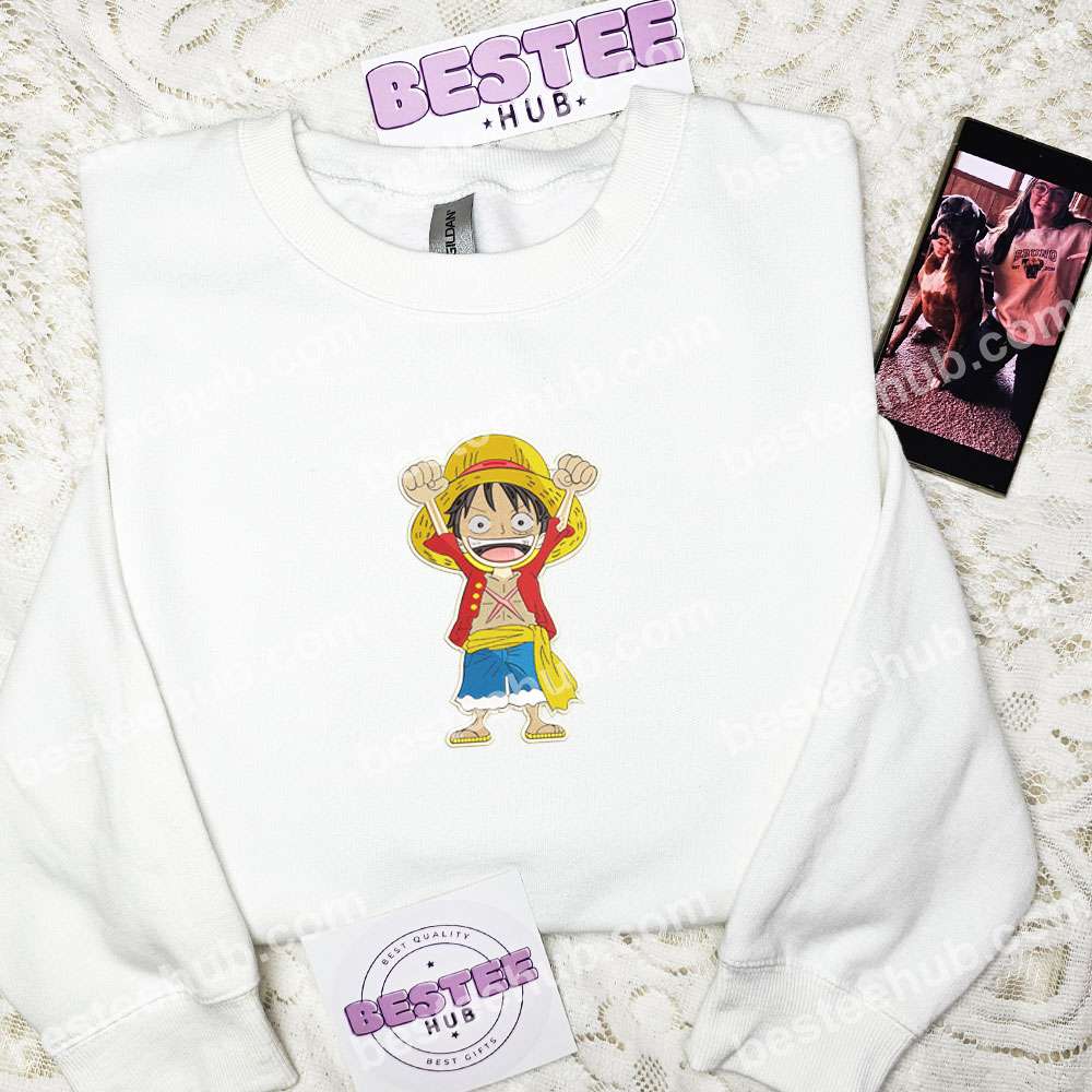 Luffy Funny One Piece Anime Embroidered Shirt 2