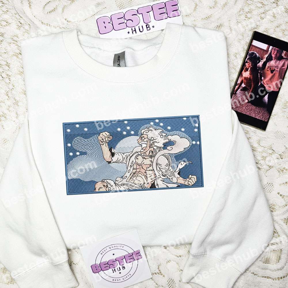 Luffy Gear 5 One Piece Anime Embroidered Shirt