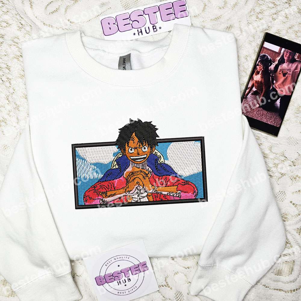 Luffy One Piece Anime Embroidered Shirt 2