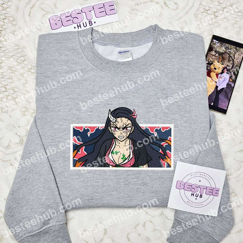 Nezuko Kamado Demon Slayer Anime Embroidered Shirt 7