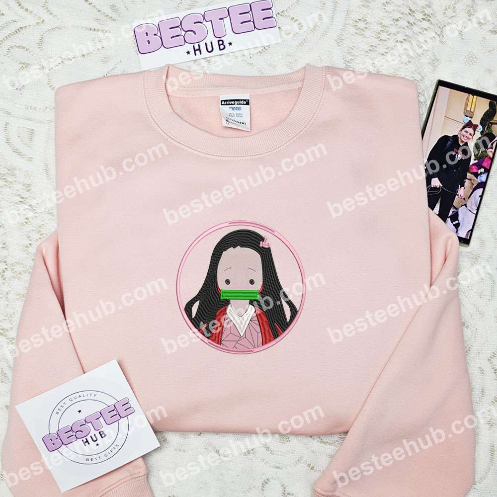 Nezuko Kamado Demon Slayer Anime Embroidered Shirt 3