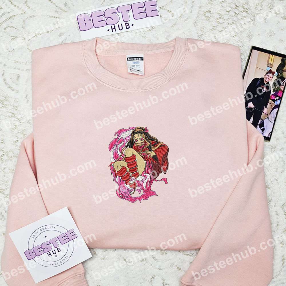 Nezuko Power Demon Slayer Anime Embroidered Shirt