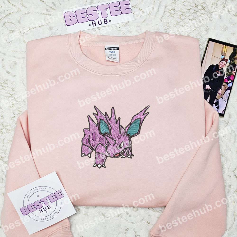 Nidorino Pokemon Anime Embroidered Shirt