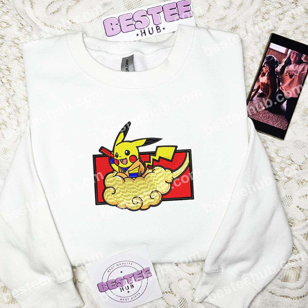 Pikachu x Goku Pokemon Anime Embroidered Shirt