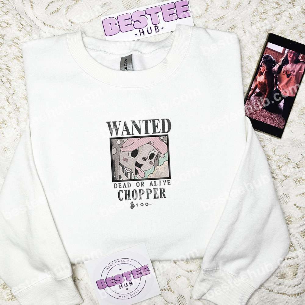 Wanted Chopper Bounty One Piece Anime Embroidered Shirt