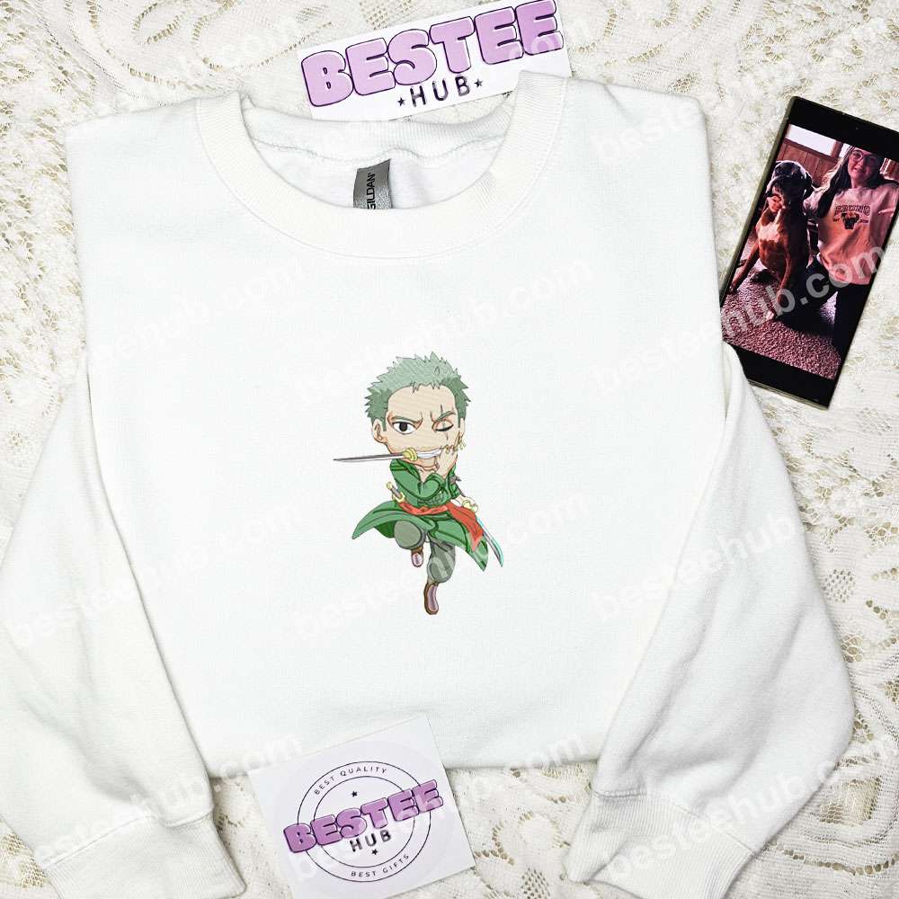 Zoro Chibi Art One Piece Anime Embroidered Shirt