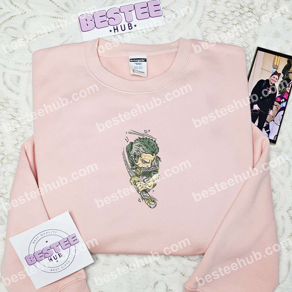 Zoro Fanart One Piece Anime Embroidered Shirt