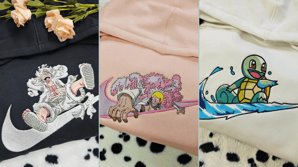 Blue Photo Collage Daily Vlog Youtube Thumbnail Anime embroidered shirts allow you to showcase your fandom in a stylish, wearable format.