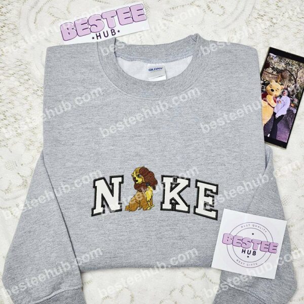 Lady Dog Embroidered Shirt, Lady And The Tramp Embroidered Hoodie, Disney Characters Embroidered Sweatshirt (1)