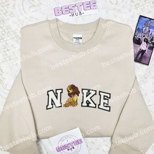 Lady Dog Embroidered Shirt, Lady And The Tramp Embroidered Hoodie, Disney Characters Embroidered Sweatshirt (3)
