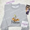 Goofy Dog Friends Embroidered Shirt, Disney Characters Embroidered Hoodie, Cartoon Embroidered Sweatshirt (1)