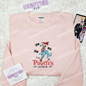 Goofy Dog Pirate Life Embroidered Shirt, Disney Characters Embroidered Hoodie, Cartoon Embroidered Sweatshirt (2)