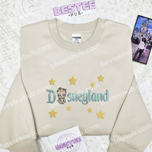 Groot Disneyland Embroidered Shirt, Guardians Of The Galaxy Embroidered Hoodie, Movie Embroidered Sweatshirt (2)