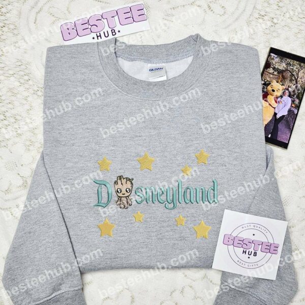 Groot Disneyland Embroidered Shirt, Guardians Of The Galaxy Embroidered Hoodie, Movie Embroidered Sweatshirt (3)