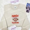 Highland Cow Howdy Valentine Embroidered Shirt, Animal Embroidered Hoodie, Valentine Embroidered Sweatshirt (2)