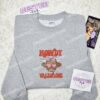 Highland Cow Howdy Valentine Embroidered Shirt, Animal Embroidered Hoodie, Valentine Embroidered Sweatshirt (3)