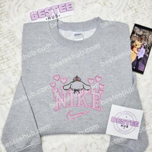 Cinnamoroll Hearts Embroidered Shirt, Sanrio Cartoon Embroidered T Shirt, Valentine Embroidered Hoodie (2)