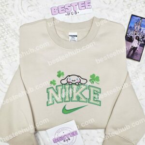 Cinnamoroll Shamrock Embroidered Shirt, St Patrick's Day Embroidered Hoodie, Holiday Embroidered Sweatshirt (2)